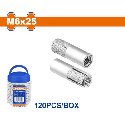 WADFOW ΒΙΣΜΑΤΑ ΜΕΤΑΛΛΙΚΑ ΓΑΛΒ. ΝΤΙΖΑΣ ΕΣΩΤΕΡΙΚΟ ΣΠΕΙΡΩΜΑ 6 Χ 25 120ΤΕΜ ΣΕ ΠΛΑΣΤ. ΒΑΖΑΚΙ (WDQ3T06)