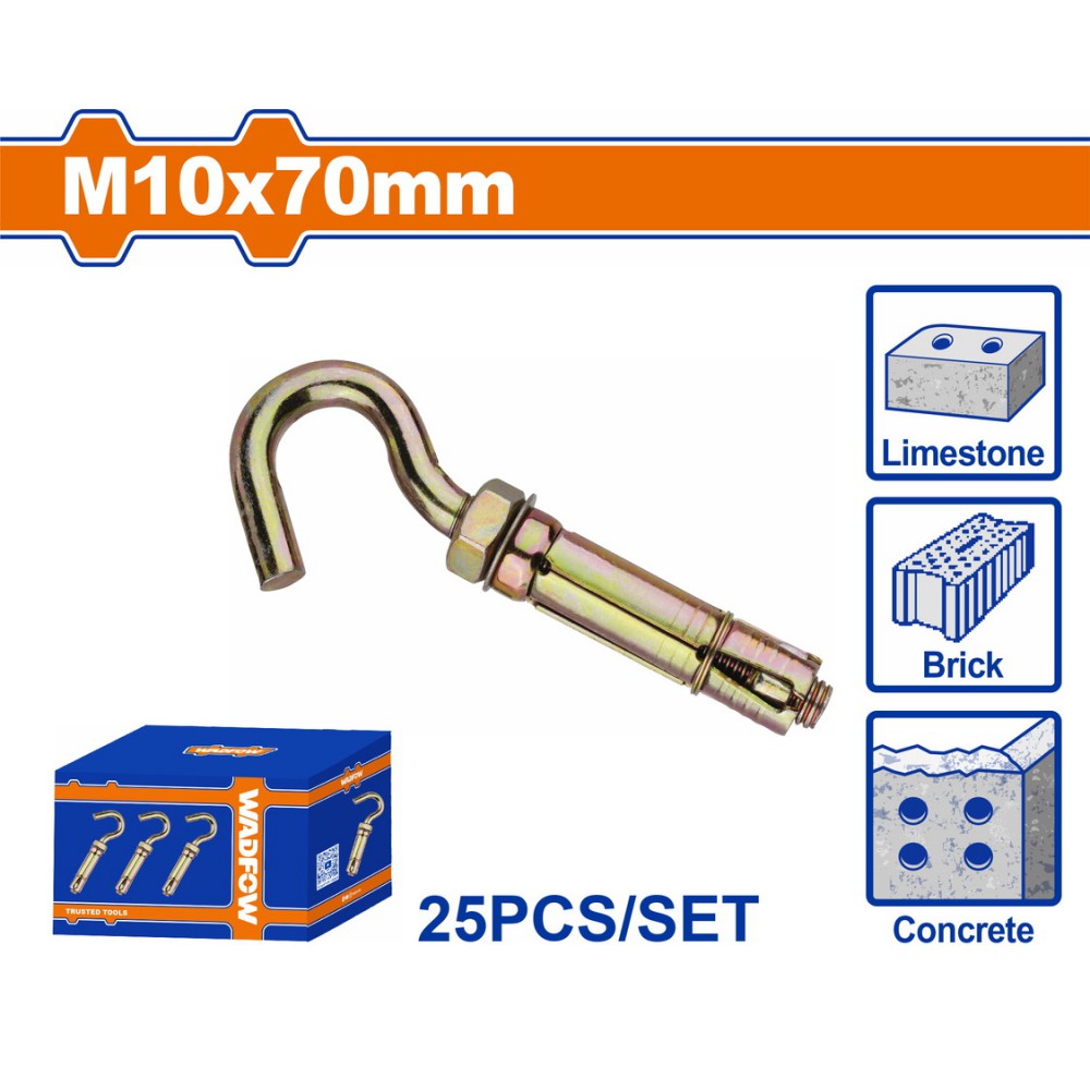 WADFOW ΒΙΣΜΑ ΜΕΤΑΛΛΙΚΟ Β.Τ ΜΕ ΓΑΝΤΖΟ 10X70mm 25TEM (WDQ4533)