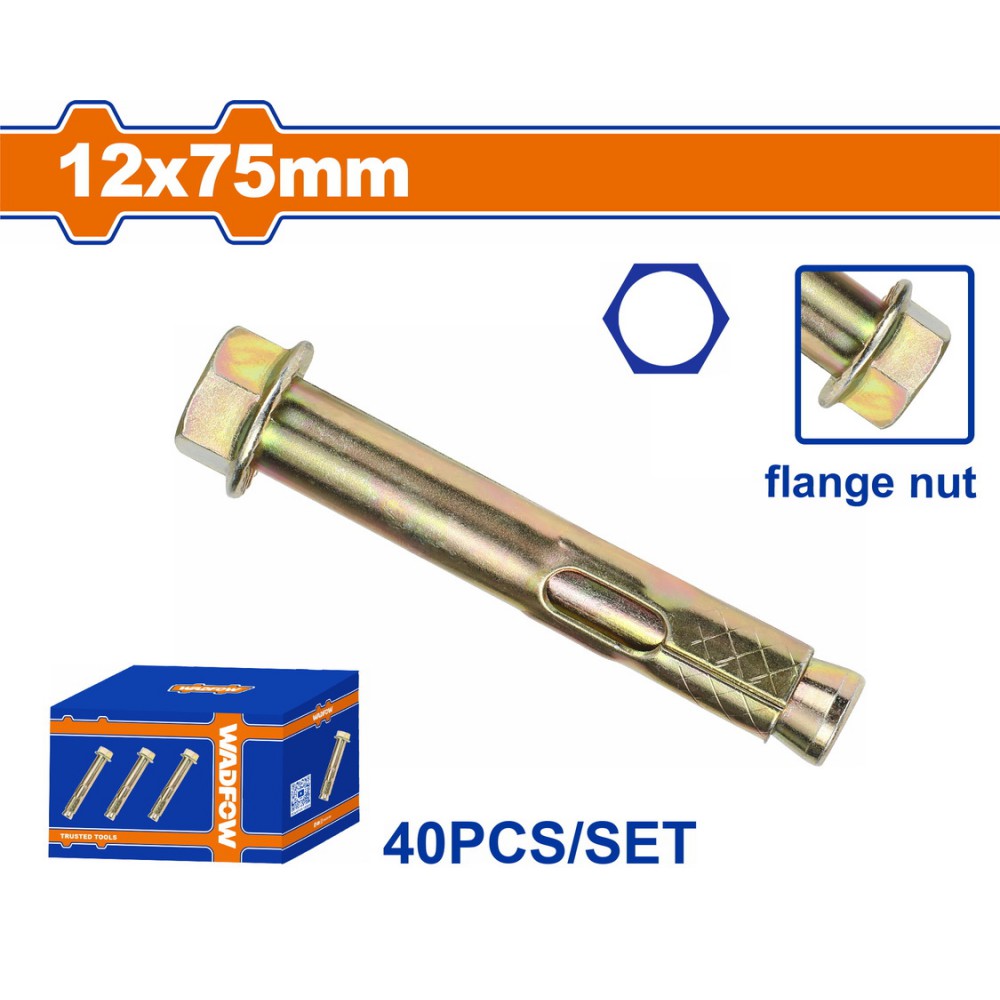 WADFOW ΒΙΣΜΑΤΑ ΜΕΤΑΛΛΙΚΑ ΜΕ ΒΙΔΑ ΦΛΑΝΤΖΑΣ 12 Χ 75 40ΤΕΜ (WDQA534)