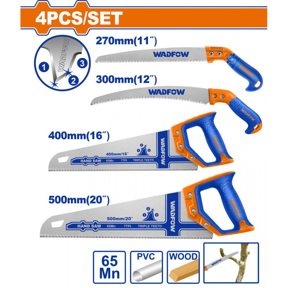 WADFOW ΣΕΤ ΠΡΙΟΝΙΑ ΚΛΑΔΕΜΑΤΟΣ & ΣΕΓΑΤΣΕΣ ΞΥΛΟΥ 4TEM (WHWPH04)