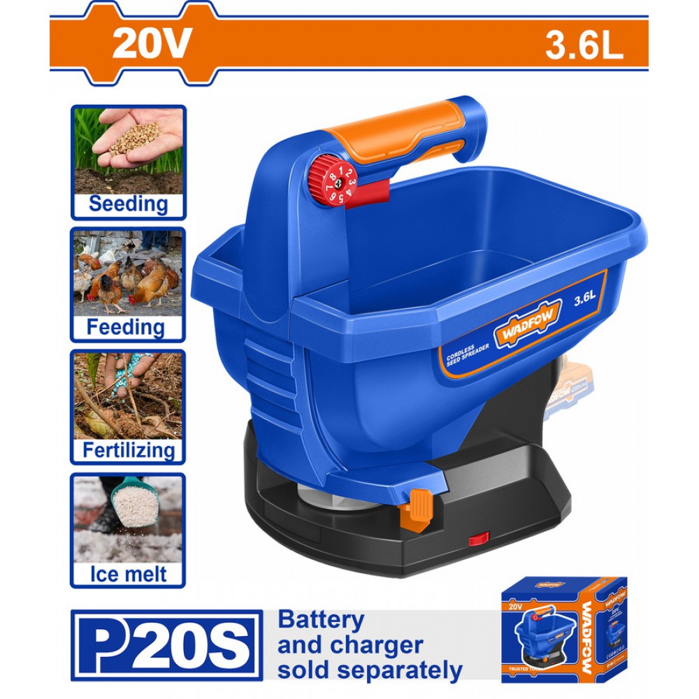 WADFOW ΔΙΑΣΚΟΡΠΙΣΤΗΣ ΣΠΟΡΩΝ ΜΠΑΤ. Li-ion 20V ΧΩΡΙΣ ΜΠΑΤΑΡΙΑ & ΦΟΡΤΙΣΤΗ (WLSS1520)