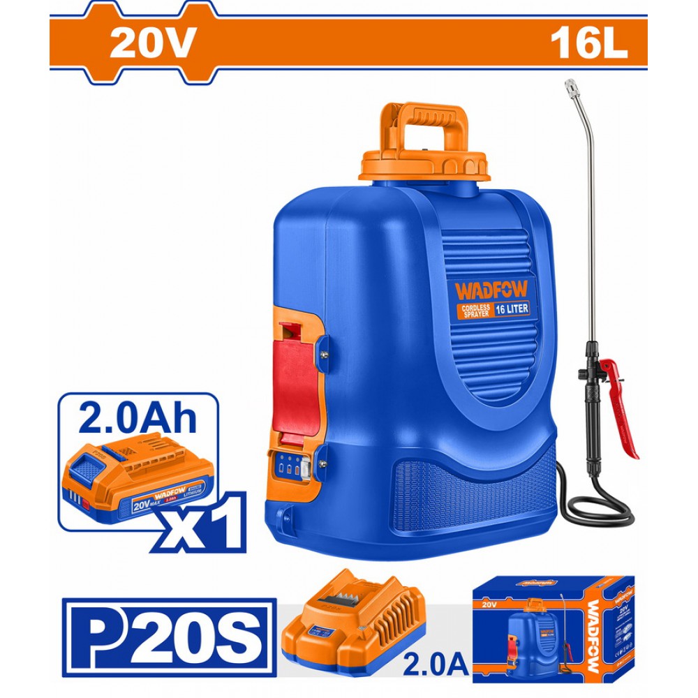 WADFOW ΨΕΚΑΣΤΗΡΑΣ ΠΛΑΤΗΣ ΜΠΑΤ. Li-ion 20V / 2Ah / 1 ΜΠΑΤ (WLSY20162)