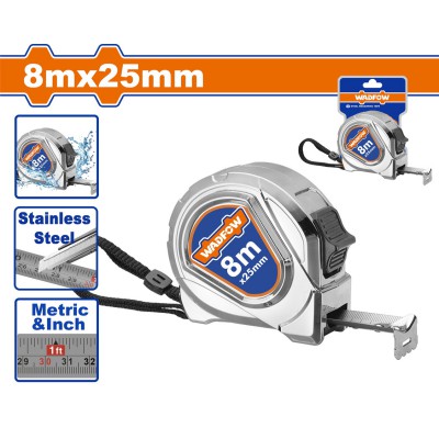 WADFOW ΜΕΤΡΟΤΑΙΝΙΑ ΜΕΤΑΛΛΙΚΗ 8m X 25mm (WMT4440)