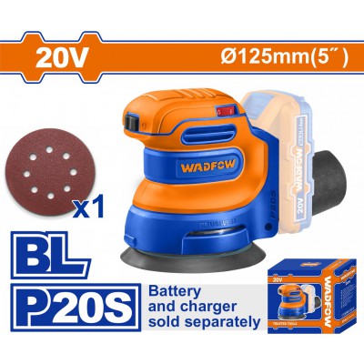 WADFOW ΕΚΚΕΝΤΡΟ ΤΡΙΒΕΙΟ 125mm ΜΠΑΤ. Li-ion 20V ΧΩΡΙΣ ΜΠΑΤΑΡΙΑ & ΦΟΡΤΙΣΤΗ (WRAP5030)