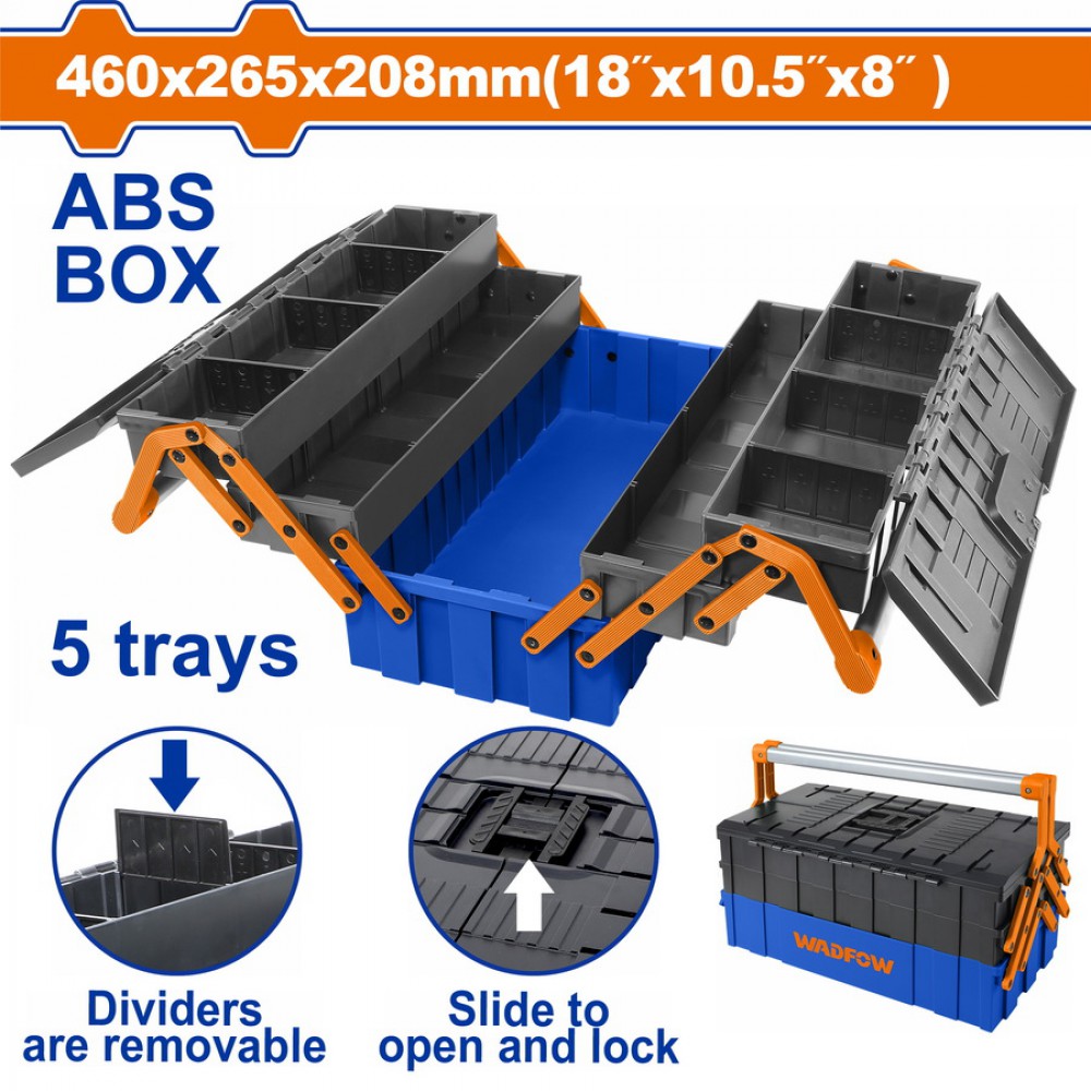 WADFOW ΕΡΓΑΛΕΙΟΘΗΚΗ ΠΛΑΣΤΙΚΗ 5 ΔΙΑΜΕΡΙΣΜΑΤΩΝ (WTB4305)