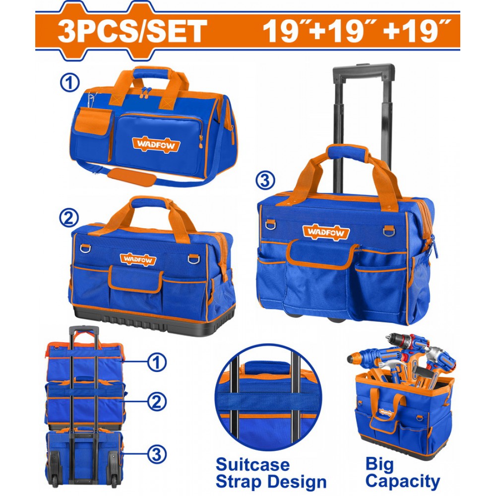 WADFOW ΣΕΤ ΤΣΑΝΤΕΣ ΕΡΓΑΣΙΑΣ 19" 3TEM (WTGR103)