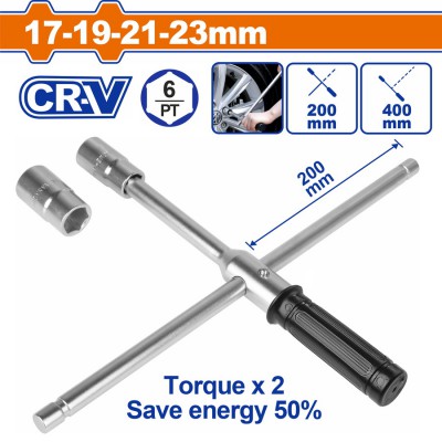 WADFOW ΤΡΟΧΟΚΛΕΙΔΟ-ΣΤΑΥΡΟΣ ΑΥΤΟΚΙΝΗΤΟΥ 1/2" / 17-19-21-23mm (WTH6516)