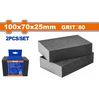 WADFOW ΣΦΟΥΓΓΑΡΙ ΓΥΑΛΟΧΑΡΤΟ ΛΕΙΑΝΣΗΣ 100Χ70Χ25mm P80 (WUK2501)