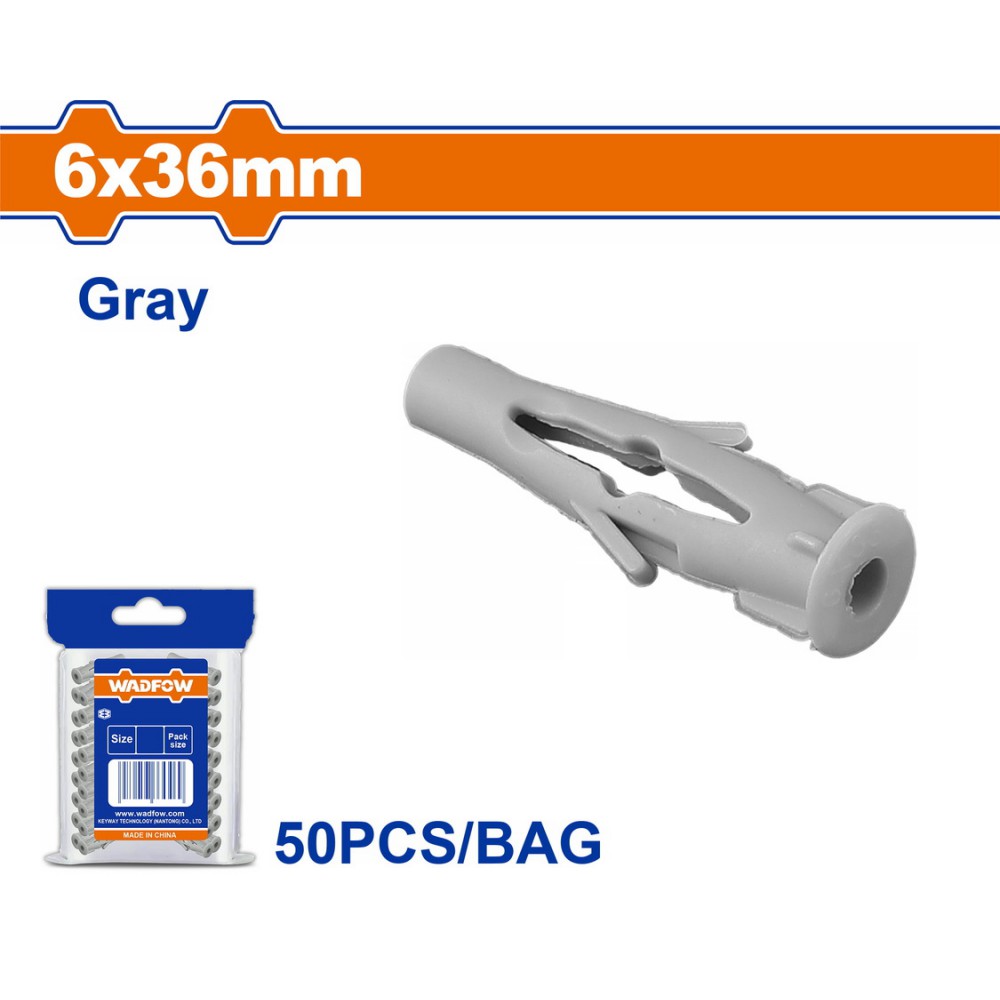 WADFOW ΒΙΣΜΑ ΠΛΑΣΤΙΚΟ PE UNIVERSAL 6Χ36mm 50TEM (WXTE911)
