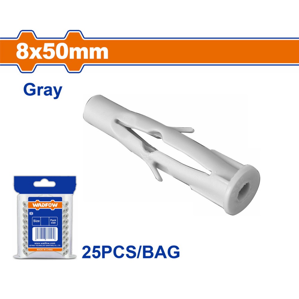 WADFOW ΒΙΣΜΑ ΠΛΑΣΤΙΚΟ PE UNIVERSAL 8Χ50mm 25TEM (WXTE921)