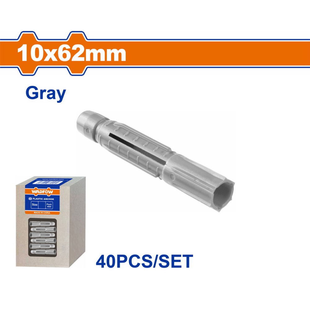 WADFOW ΒΙΣΜΑ ΠΛΑΣΤΙΚΟ PE UNIVERSAL 10X62mm 40TEM (WXTFA61)