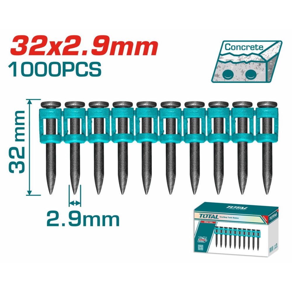 TOTAL ΚΑΡΦΙΑ ΓΙΑ ΣΚΥΡΟΔΕΜΑ 32mm / 1000 ΤΕΜ ΓΙΑ TCNLI9005 / TCNLI9008 (TAC02321)