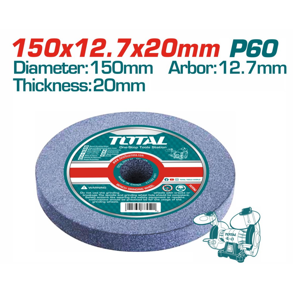 TOTAL ΣΜΥΡΔΟΤΡΟΧΟΣ Φ-150 Χ 12.7 Χ 20mm / 60grit ΓΙΑ TGB15015 (TAC1506027)