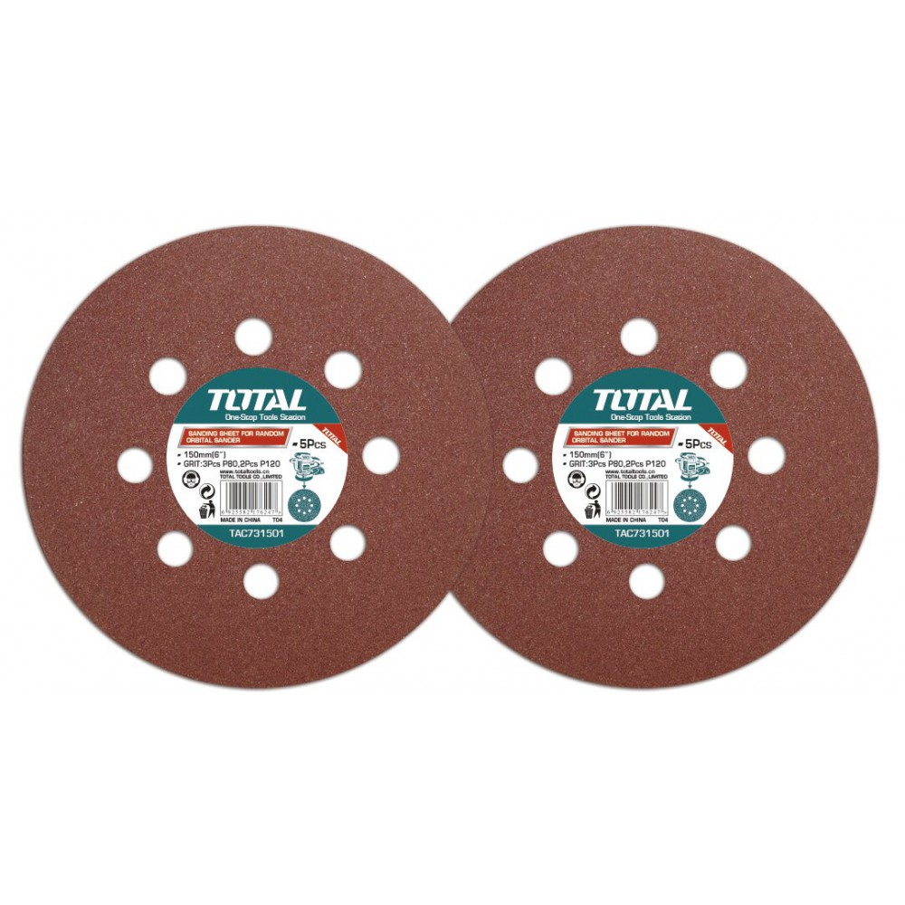 TOTAL ΣΕΤ ΓΥΑΛΟΧΑΡΤΑ 5τεμ 150mm ΓΙΑ TF2041506 / TF2061506 (TAC731501)