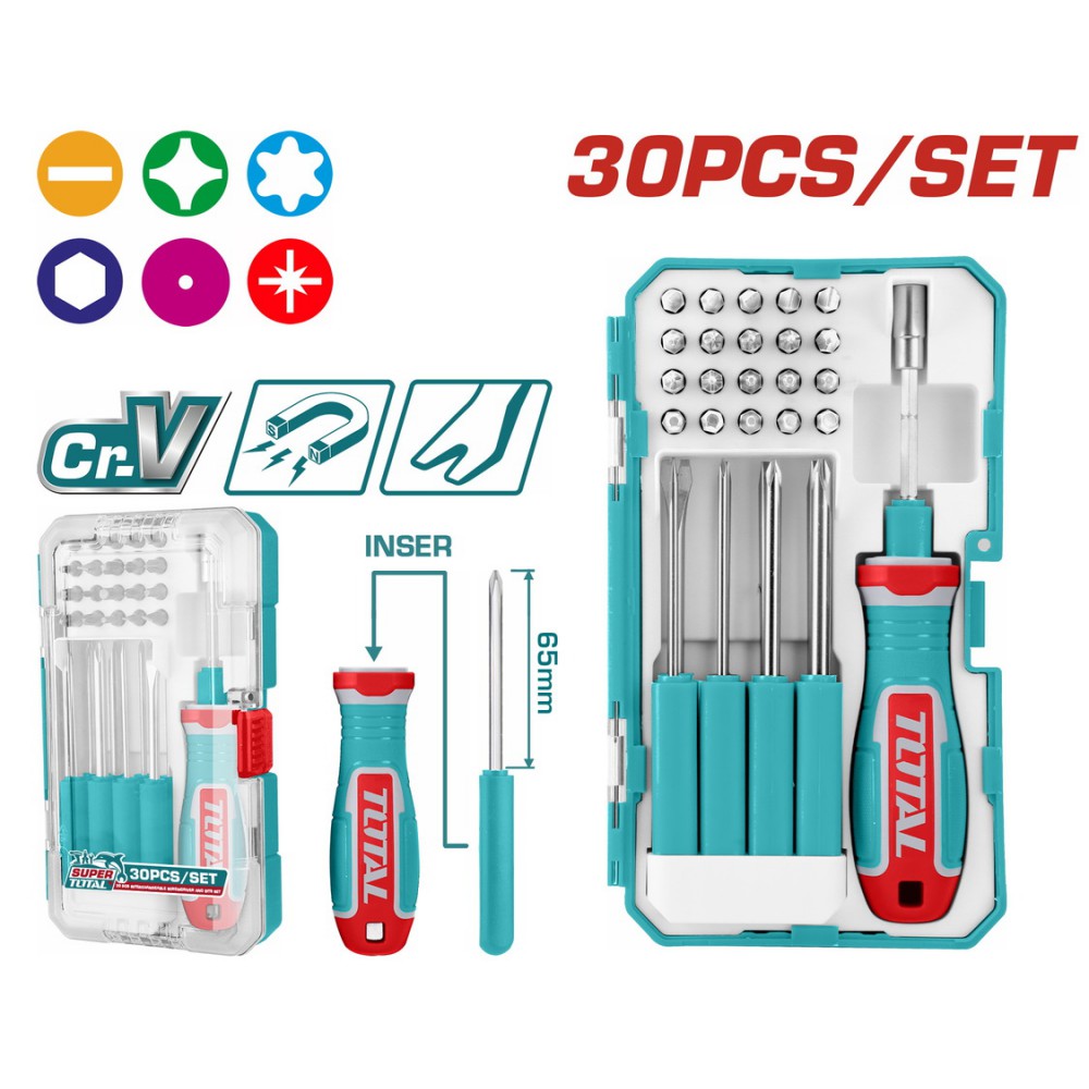 TOTAL ΣΕΤ ΚΑΤΣΑΒΙΔΙ ΚΑΣΤΑΝΙΑΣ ΜΕ ΜΥΤΕΣ 30ΤΕΜ (TACSD30306)