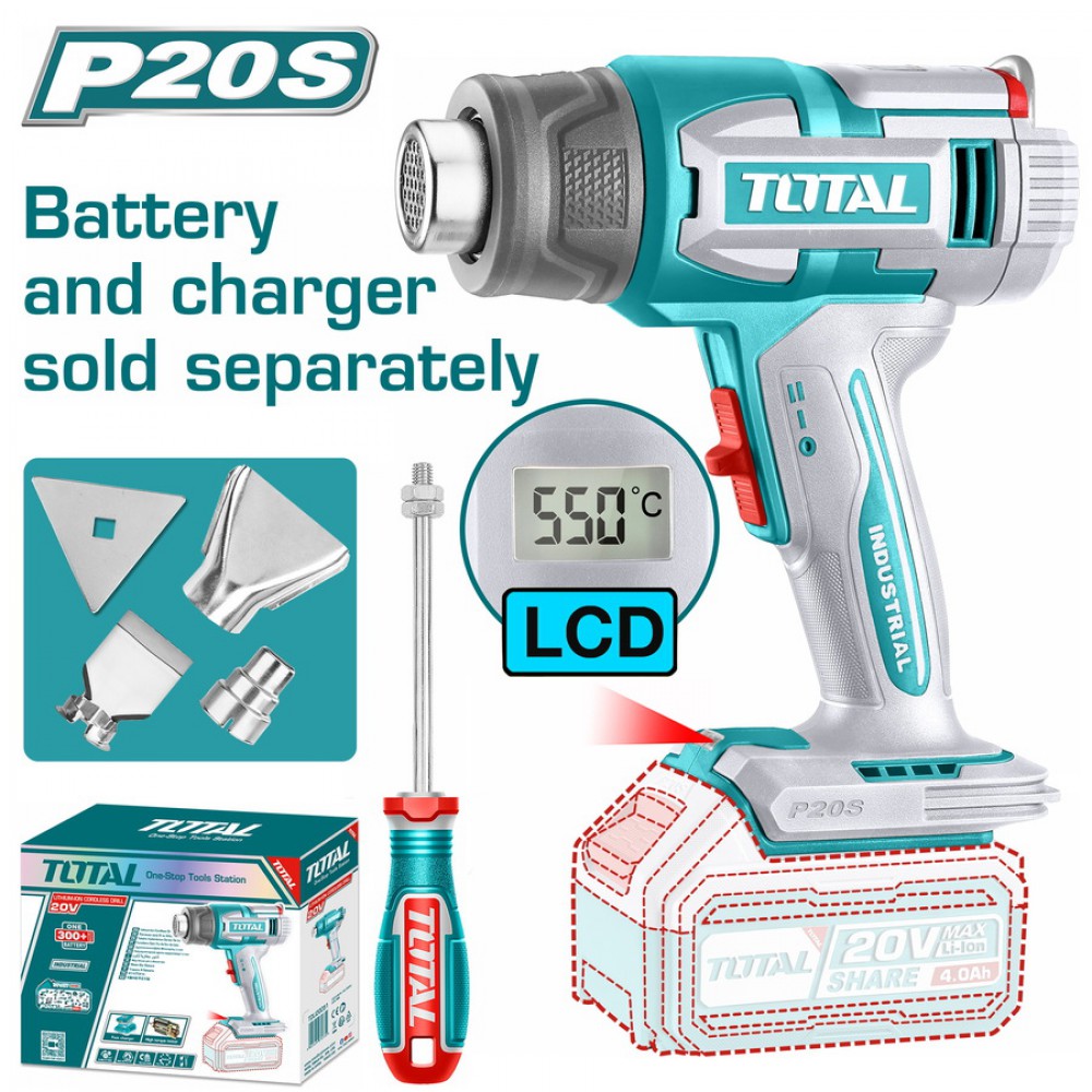 TOTAL ΕΠΑΓΓ. ΠΙΣΤΟΛΙ ΘΕΡΜΟΥ ΑΕΡΑ ΜΠΑΤ. Li-ion 20V ΧΩΡΙΣ ΜΠΑΤΑΡΙΑ & ΦΟΡΤΙΣΤΗ (TBLI2003)