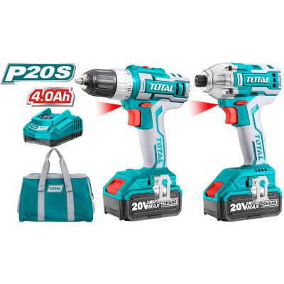 WF TOTAL ΕΠΑΓΓΕΛΜΑΤΙΚΟ ΣΕΤ ΔΡΑΠΑΝΟΚΑΤΣΑΒΙΔΟ + ΠΑΛΜΙΚΟ ΚΑΤΣΑΒΙΔΙ ΜΠΑΤΑΡΙΑΣ ΛΙΘΙΟΥ 20V / 4Ah (TCKLI2004)