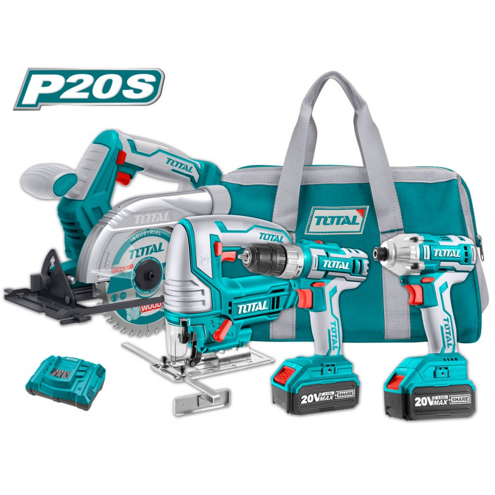 WF TOTAL ΕΠΑΓΓΕΛΜΑΤΙΚΟ ΣΕΤ ΔΡΑΠΑΝΟΚΑΤΣΑΒΙΔΟ + ΠΑΛΜΙΚΟ ΚΑΤΣΑΒΙΔΙ + ΣΕΓΑ + ΔΙΣΚΟΠΡΙΟΝΟ ΜΠΑΤΑΡΙΑΣ ΛΙΘΙΟΥ 20V / 4Ah (TCKLI2010)