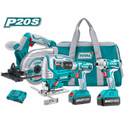 WF TOTAL ΕΠΑΓΓΕΛΜΑΤΙΚΟ ΣΕΤ ΔΡΑΠΑΝΟΚΑΤΣΑΒΙΔΟ + ΠΑΛΜΙΚΟ ΚΑΤΣΑΒΙΔΙ + ΣΕΓΑ + ΔΙΣΚΟΠΡΙΟΝΟ ΜΠΑΤΑΡΙΑΣ ΛΙΘΙΟΥ 20V / 4Ah (TCKLI2010)