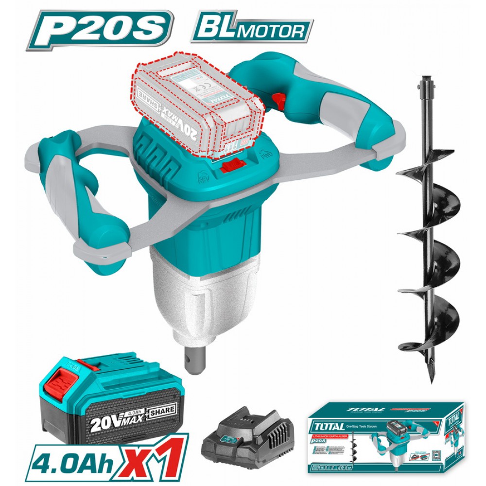 TOTAL ΕΠΑΓΓ. ΓΕΩΤΡΥΠΑΝΟ-ΤΡΙΒΕΛΑ ΜΠΑΤ. Li-ion 20V / 4Ah / 1 ΜΠΑΤΑΡΙΑ (TEALI208011)