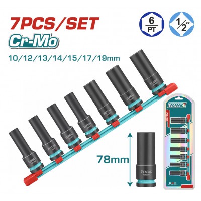 TOTAL ΕΠΑΓΓ. ΣΕΤ ΚΑΡΥΔΑΚΙΑ ΑΕΡΟΣ ΜΑΥΡΑ ΜΑΚΡΙΑ ΕΞΑΓΩΝΑ 1/2" 7 ΤΕΜ (THKISD12073L)
