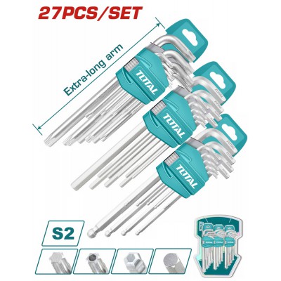 TOTAL ΕΠΑΓΓ. ΣΕΤ ΑΛΛΕΝ ΜΠΙΛΙΑΣ 9ΤΕΜ + ΣΕΤ TORX 9TEM + ΣΕΤ ΑΛΛΕΝ 9ΤΕΜ (THT106KT0271)