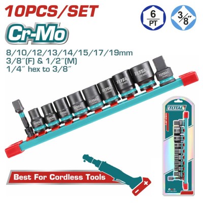 TOTAL ΕΠΑΓΓ. ΣΕΤ ΚΑΡΥΔΑΚΙΑ ΑΕΡΟΣ ΜΑΥΡΑ ΕΞΑΓΩΝΑ 3/8" 10 ΤΕΜ (THTISD38104)