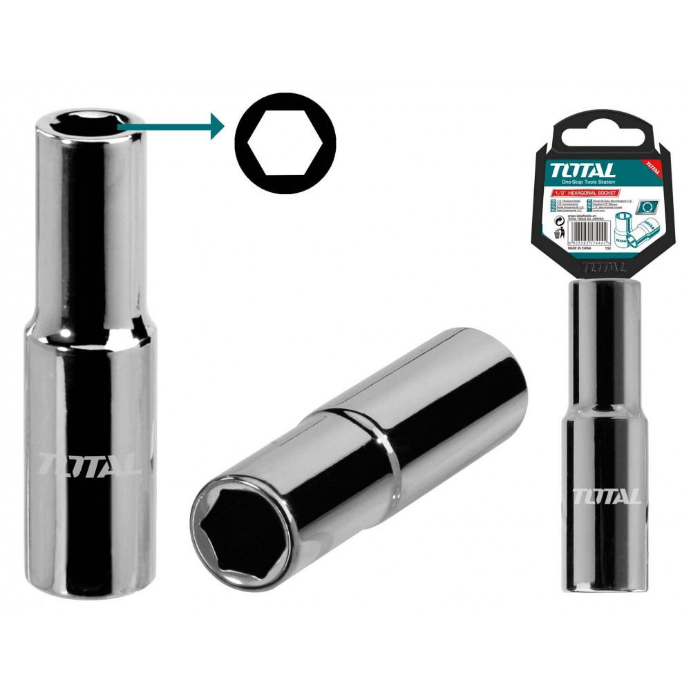 TOTAL ΚΑΡΥΔΑΚΙ ΕΞΑΓΩΝΟ ΜΑΚΡΙ 1/2" 8mm  (THTST12083L)