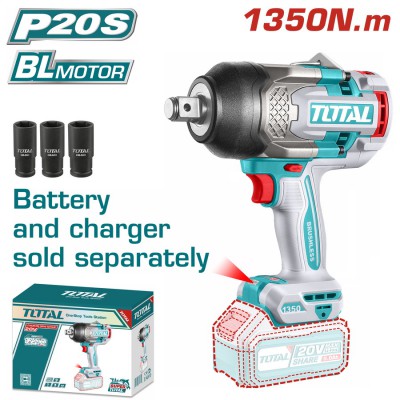 TOTAL ΕΠΑΓΓ. ΜΠΟΥΛΟΝΟΚΛΕΙΔΟ ΜΠΑΤ. Li-ion 20V / 1350Nm ΧΩΡΙΣ ΜΠΑΤΑΡΙΑ & ΦΟΡΤΙΣΤΗ (TIWLI201351)