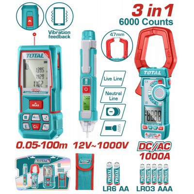TOTAL ΕΠΑΓΓ. ΣΕΤ ΜΕΤΡΗΤΗΣ ΑΠΟΣΤ LASER 100m + ΔΟΚΙΜ. ΚΑΤΣΑΒΙΔΙ ΨΗΦΙΑΚΟ + ΑΜΠΕΡΟΤΣΙΜΠΙΔΑ (TLDD241202)