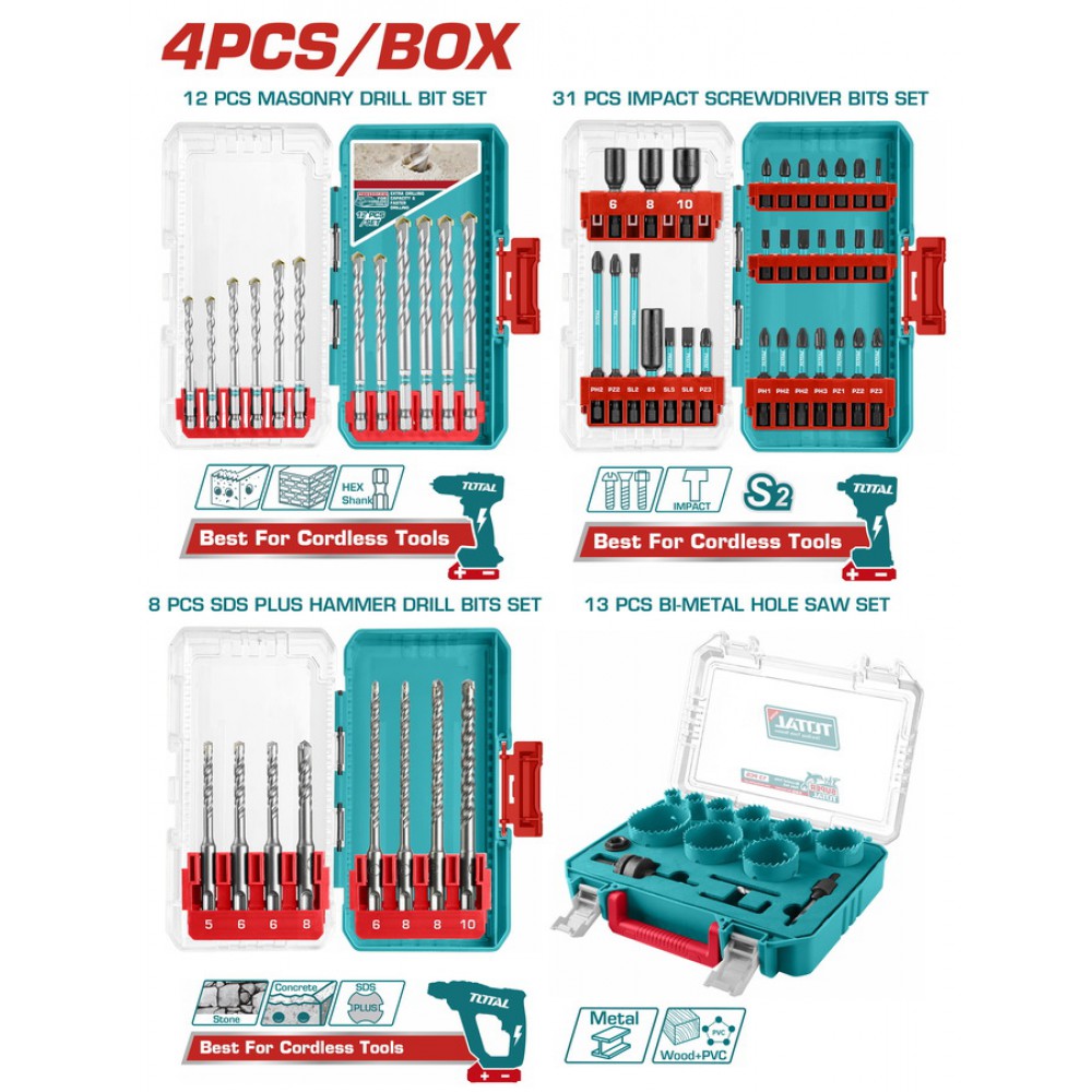 TOTAL ΕΠΑΓΓ. ΣΕΤ ΤΡΥΠΑΝΙΑ / ΜΥΤΕΣ ΜΑΥΡΕΣ ΧΤΥΠΗΤΕΣ / ΠΟΤΗΡΟΤΡΥΠΑΝΑ ΜΕΤΑΛΛΟΥ (TOS26068)