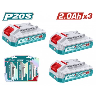 TOTAL ΕΠΑΓΓ. ΣΕΤ 3τεμ ΜΠΑΤ. TFBLI2001 Li-ion 20V / 2Ah (TOSLI240311E)