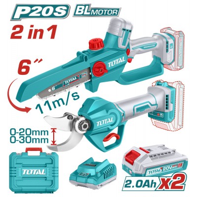 TOTAL ΕΠΑΓΓ. ΣΕΤ ΑΛΥΣΟΠΡΙΟΝΟ + ΨΑΛΙΔΙ ΜΠΑΤ. Li-ion 20V / 2Ah / 2 ΜΠΑΤ BL Motor (TOSLI250795E)