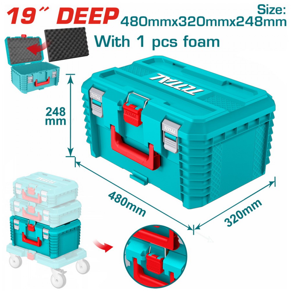 TOTAL ΠΛΑΣΤΙΚΗ ΕΡΓΑΛΕΙΟΘΗΚΗ 19" ΒΑΘΙΑ (TPBXS103)