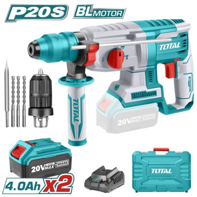 TOTAL ΕΠΑΓΓ. ΣΕΤ ΠΝΕΥΜΑΤΙΚΟ ΠΙΣΤΟΛΕΤΟ ΜΠΑΤ. Li-ion 20V / 4Ah / 2 ΜΠΑΤΑΡΙΕΣ ΜΕ ΤΑΧΥΤΣΟΚ (TRHLI202289)