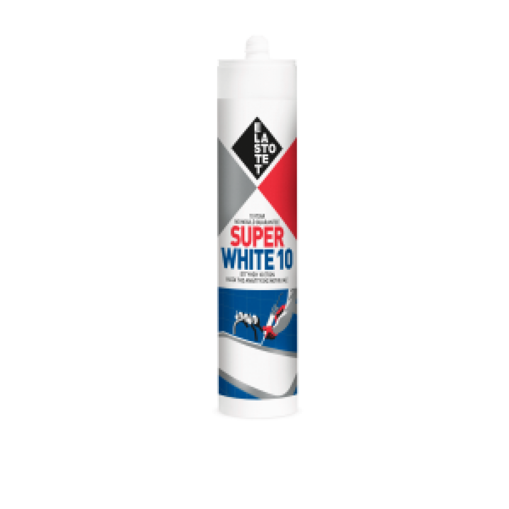 ELASTOTET SUPER WHITE 10 ΔΙΑΦΑΝΗ ΑΝΤΙΜΥΚΗΤΙΑΚΗ ΣΙΛΙΚΟΝΗ 280ML