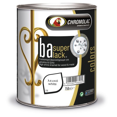 Chromolac Ba Super Lack Γυαλιστερό ντούκο υψηλής ποιότητας ΛΕΥΚΟ 750ml