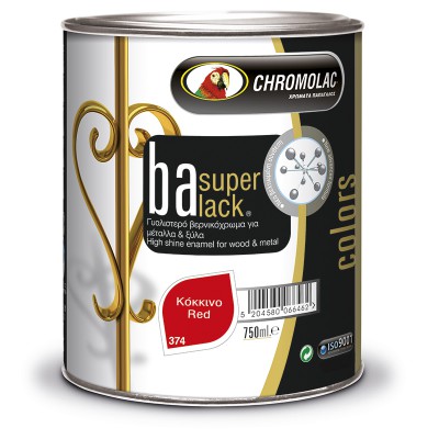 Chromolac Ba Super Lack Γυαλιστερό ντούκο υψηλής ποιότητας  ΚΟΚΚΙΝΟ 750ml