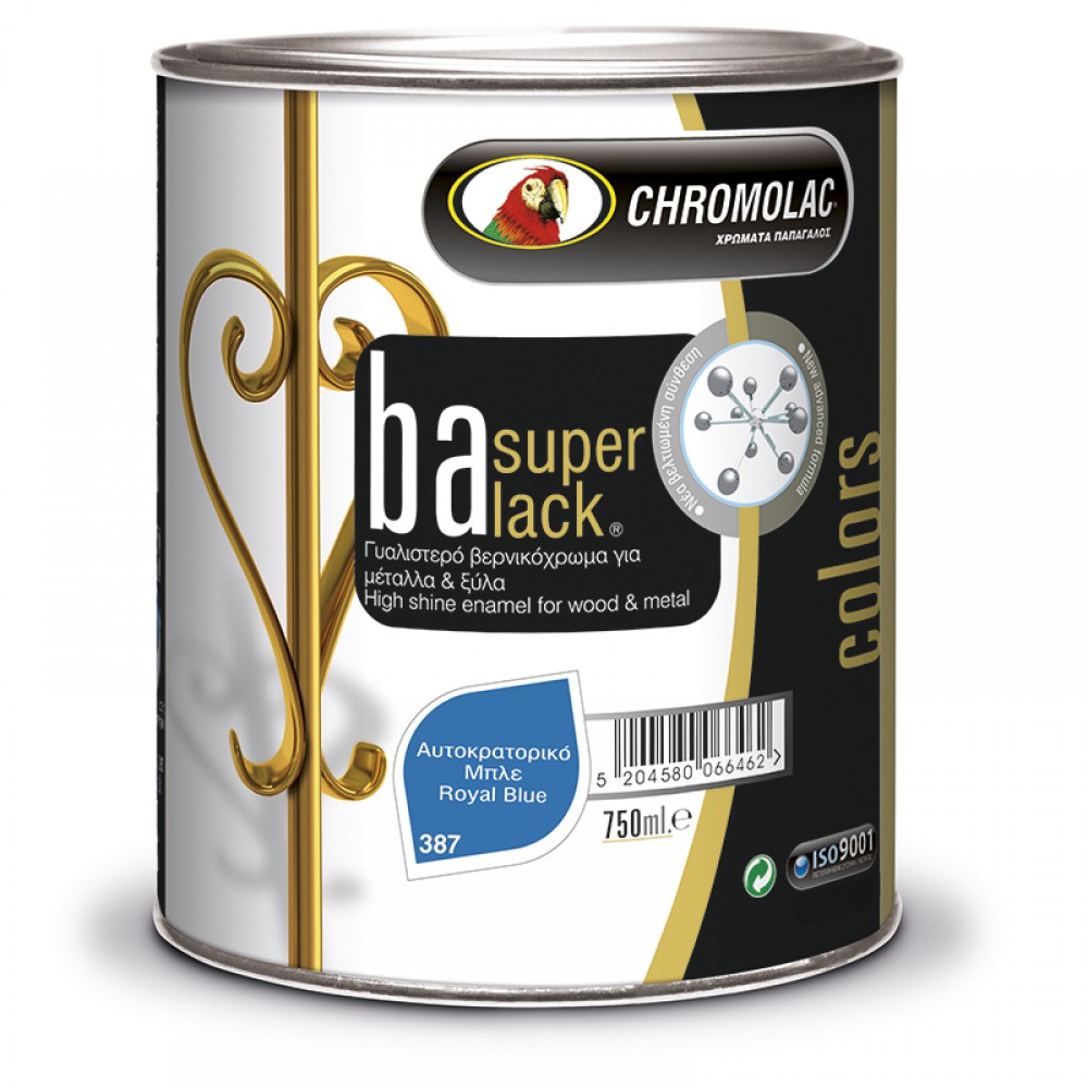Chromolac Ba Super Lack Γυαλιστερό ντούκο υψηλής ποιότητας ΑΥΤΟΚΡΑΤΟΡΙΚΌ ΜΠΛΕ 750ml