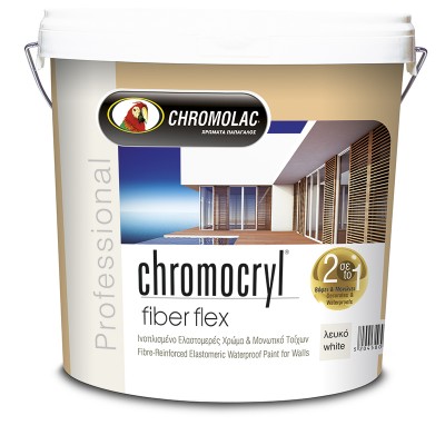 CHROMOCRYL FIBER FLEX μονωτικό χρώμα τοίχων με μικρό ίνες 3L ΛΕΥΚΟ