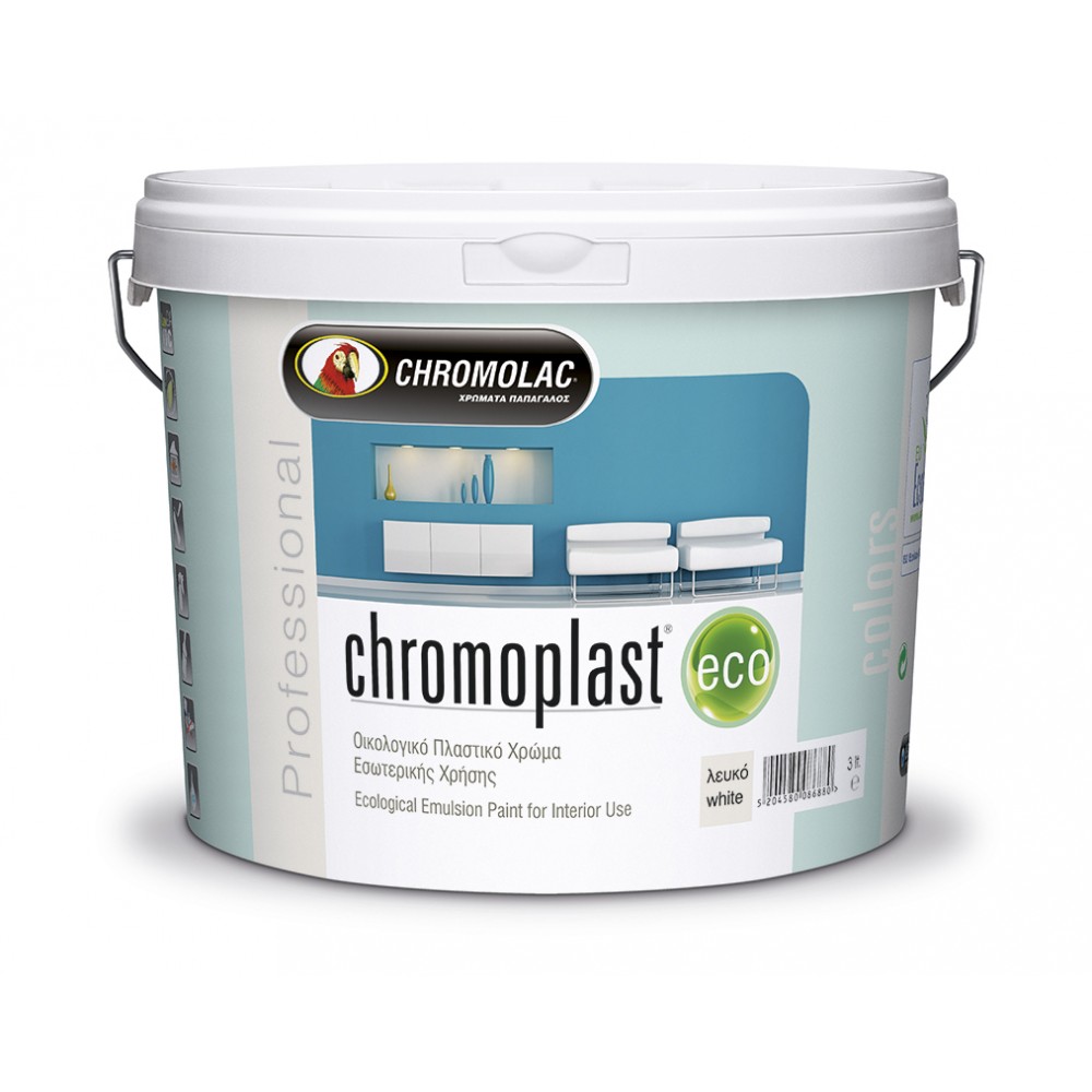 CHROMOPLAST ECO πλαστικό χρώμα ΛΕΥΚΟ 3L