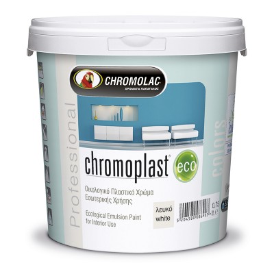 CHROMOPLAST ECO  πλαστικό χρώμα  ΛΕΥΚΟ 0.75L