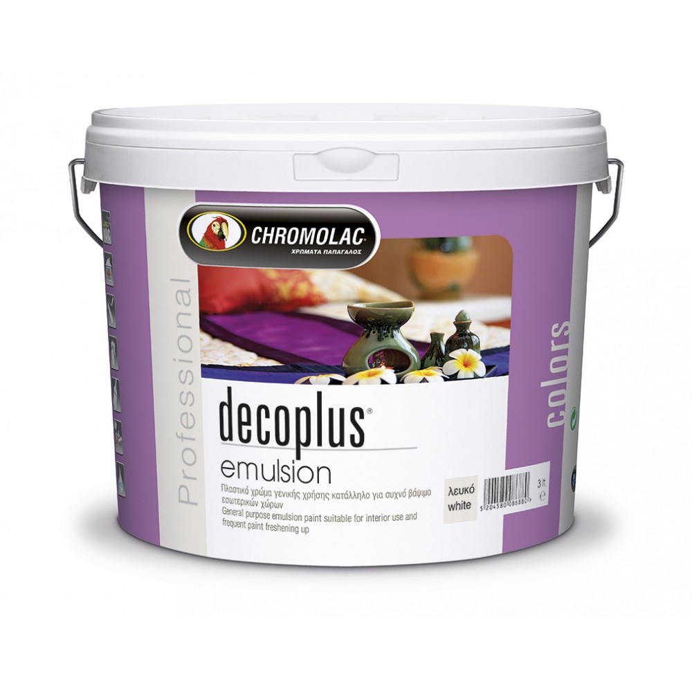 DECOPLUS EMULSION πλαστικό χρώμα ΛΕΥΚΟ 3L