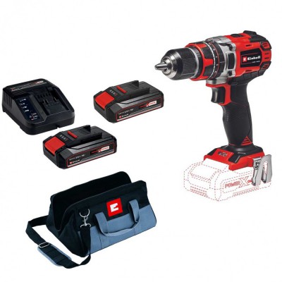 Einhell Σετ Δραπανοκατσάβιδο 4513942 TE-CD 18/50 με 2 Μπαταρίες 18V 2.5Ah Φορτιστή και Τσάντα Μεταφοράς