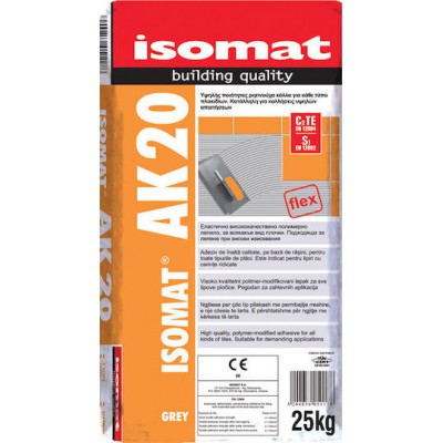 ISOMAT AK-20 Κόλλα Πλακιδίων Λευκή 25Kg